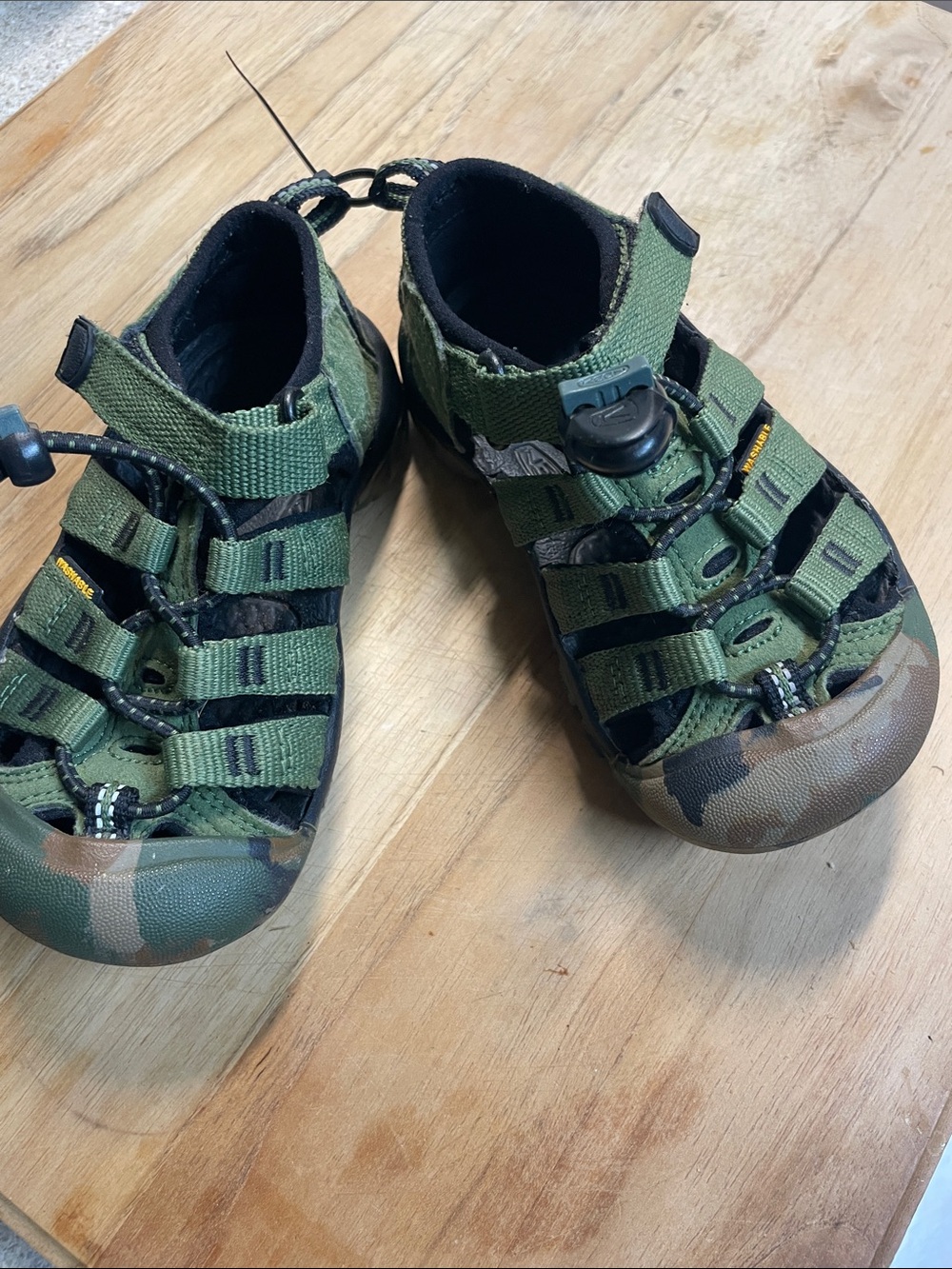 Keen Kids Green and Black Camo Water Shoes
